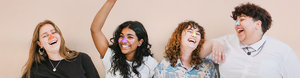 Three girls and one guy with different colors of Noz sunscreen  on noses